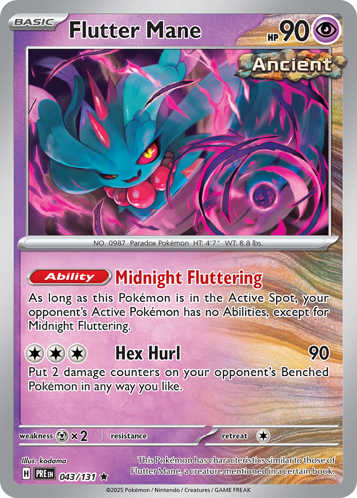 Flutter Mane - 43/131 - Reverse Holofoil - NM - Rare - Prismatic Evolutions