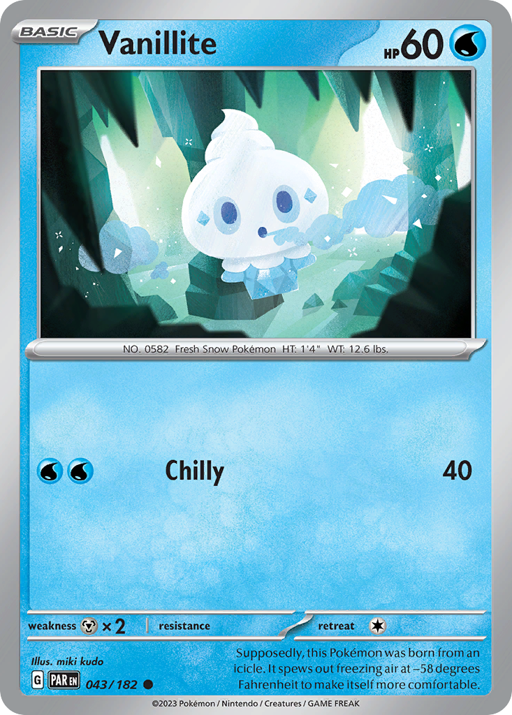Vanillite - 43/182 - Reverse Holofoil - NM - Common - Paradox Rift