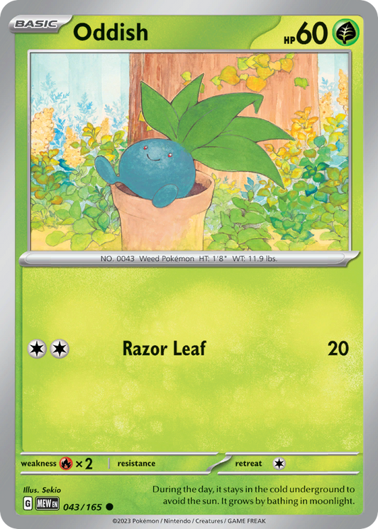 Oddish - 43/165 - Normal - NM - Common - 151