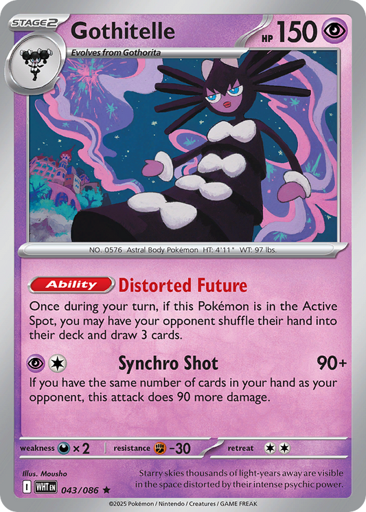 Gothitelle - 43/86 - Reverse Holofoil - NM - Rare - White Flare