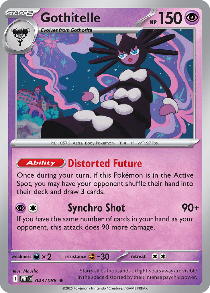 Gothitelle - 43/86 - Holofoil - NM - Rare - White Flare