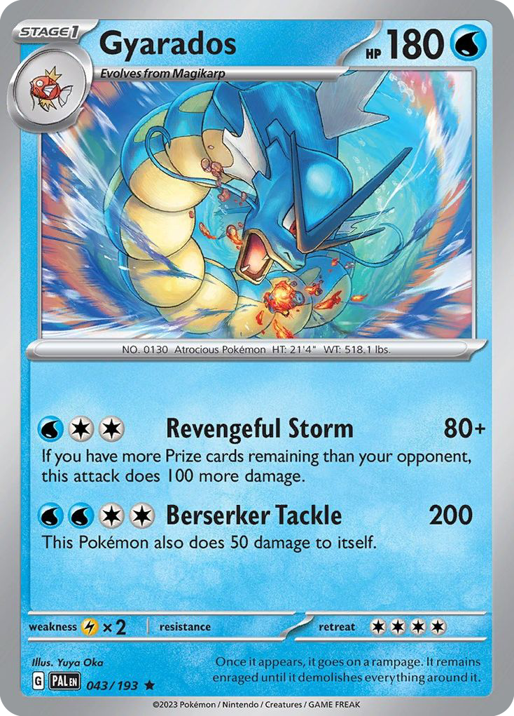 Gyarados - 43/193 - Reverse Holofoil - NM - Rare - Paldea Evolved