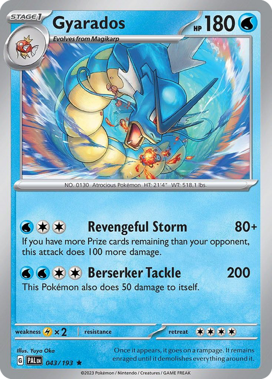 Gyarados - 43/193 - Reverse Holofoil - NM - Rare - Paldea Evolved
