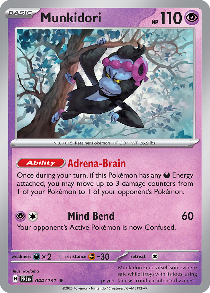 Munkidori - 44/131 - Reverse Holofoil - NM - Rare - Prismatic Evolutions