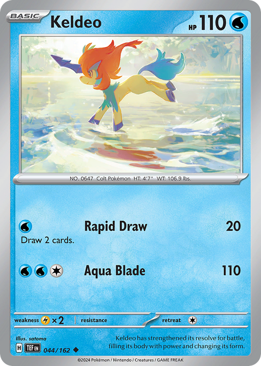 Keldeo - 44/162 - Reverse Holofoil - NM - Uncommon - Temporal Forces