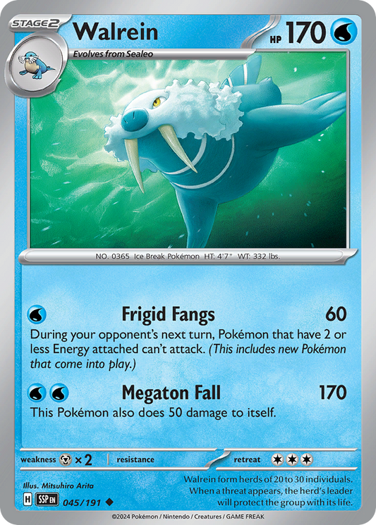 Walrein - 45/191 - Reverse Holofoil - NM - Uncommon - Surging Sparks