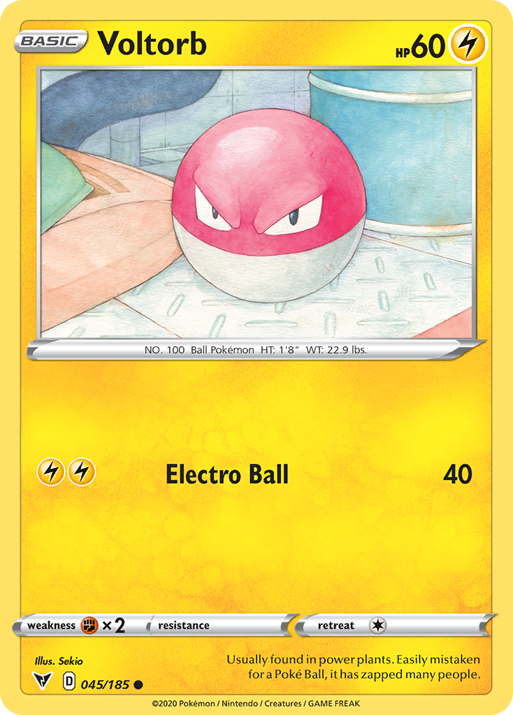 Voltorb - 45/185 - Normal - NM - Common - Vivid Voltage