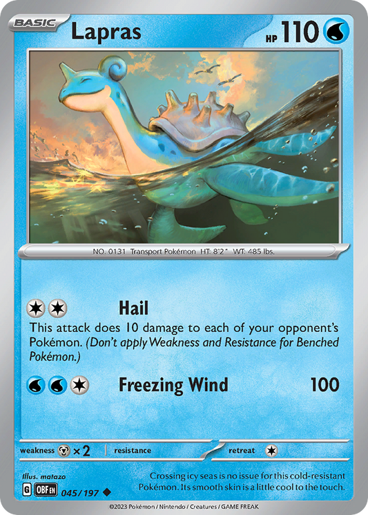 Lapras - 45/197 - Normal - NM - Uncommon - Obsidian Flames