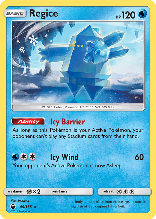 Regice - 45/168 - Normal - NM - Rare - Celestial Storm