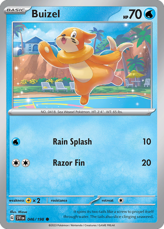 Buizel - 46/198 - Reverse Holofoil - NM - Common - Scarlet & Violet