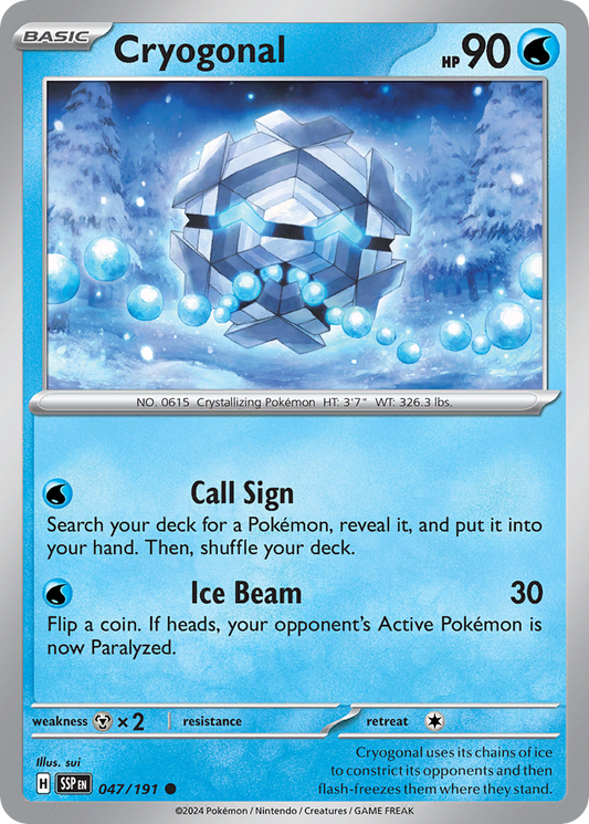 Cryogonal - 47/191 - Reverse Holofoil - NM - Common - Surging Sparks