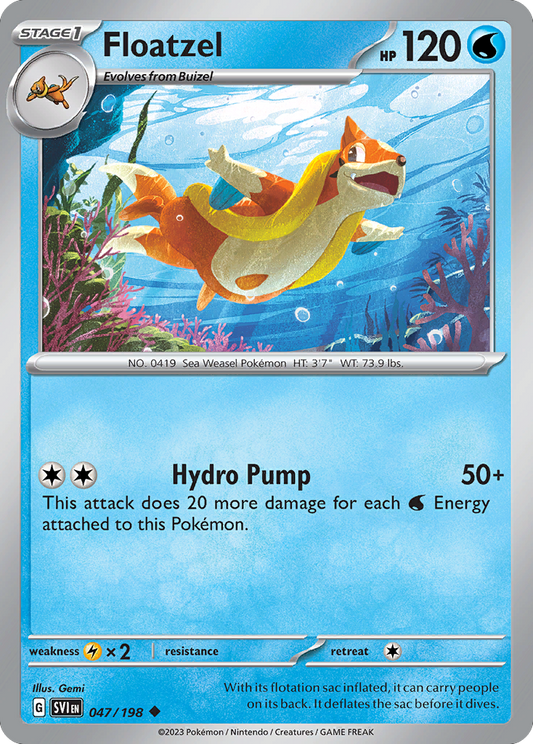 Floatzel - 47/198 - Normal - NM - Uncommon - Scarlet & Violet