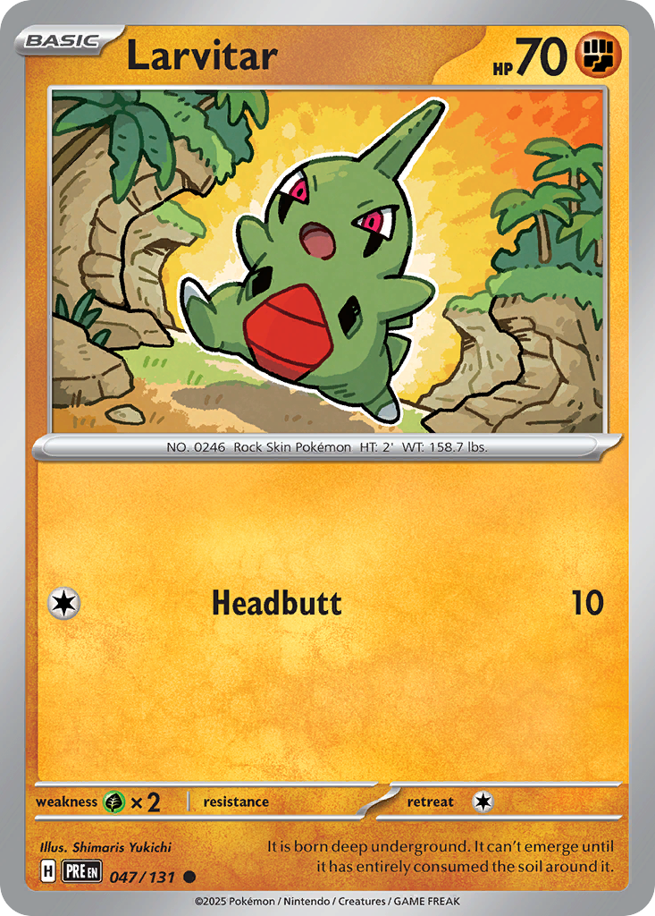 Larvitar - 47/131 - Reverse Holofoil - NM - Common - Prismatic Evolutions