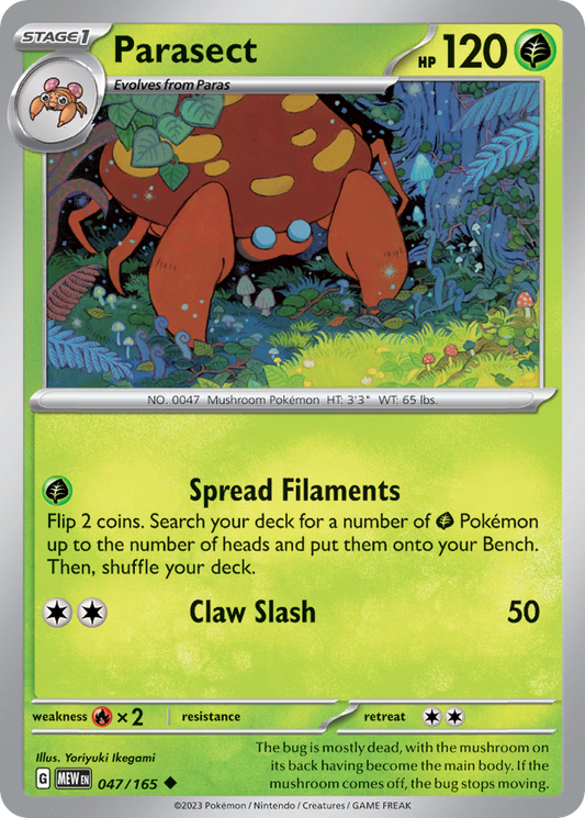 Parasect - 47/165 - Normal - NM - Uncommon - 151