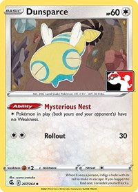 Dunsparce - 207/264 - Holofoil - NM - Uncommon - Prize Pack Series One
