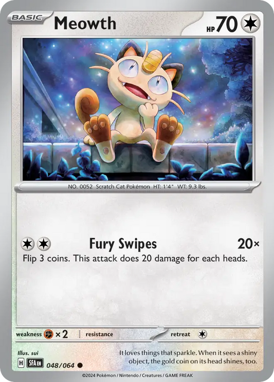 Meowth - 48/64 - Normal - NM - Common - Shrouded Fable