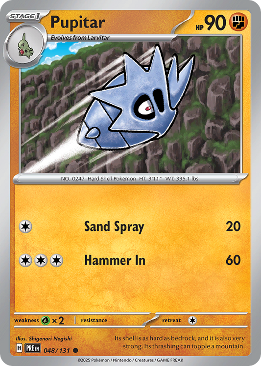 Pupitar - 48/131 - Reverse Holofoil - NM - Common - Prismatic Evolutions