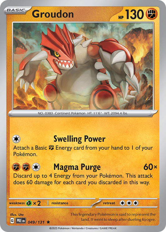 Groudon - 49/131 - Reverse Holofoil - NM - Rare - Prismatic Evolutions
