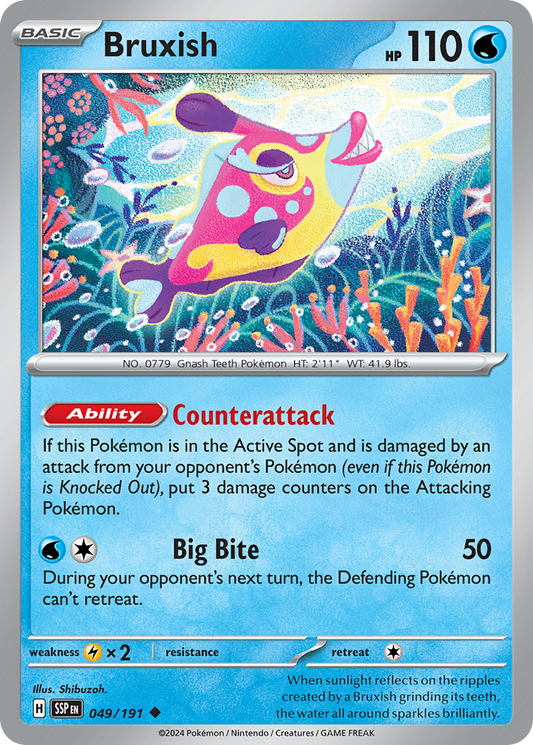 Bruxish - 49/191 - Reverse Holofoil - NM - Uncommon - Surging Sparks