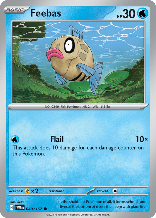 Feebas - 49/167 - Reverse Holofoil - NM - Common - Twilight Masquerade