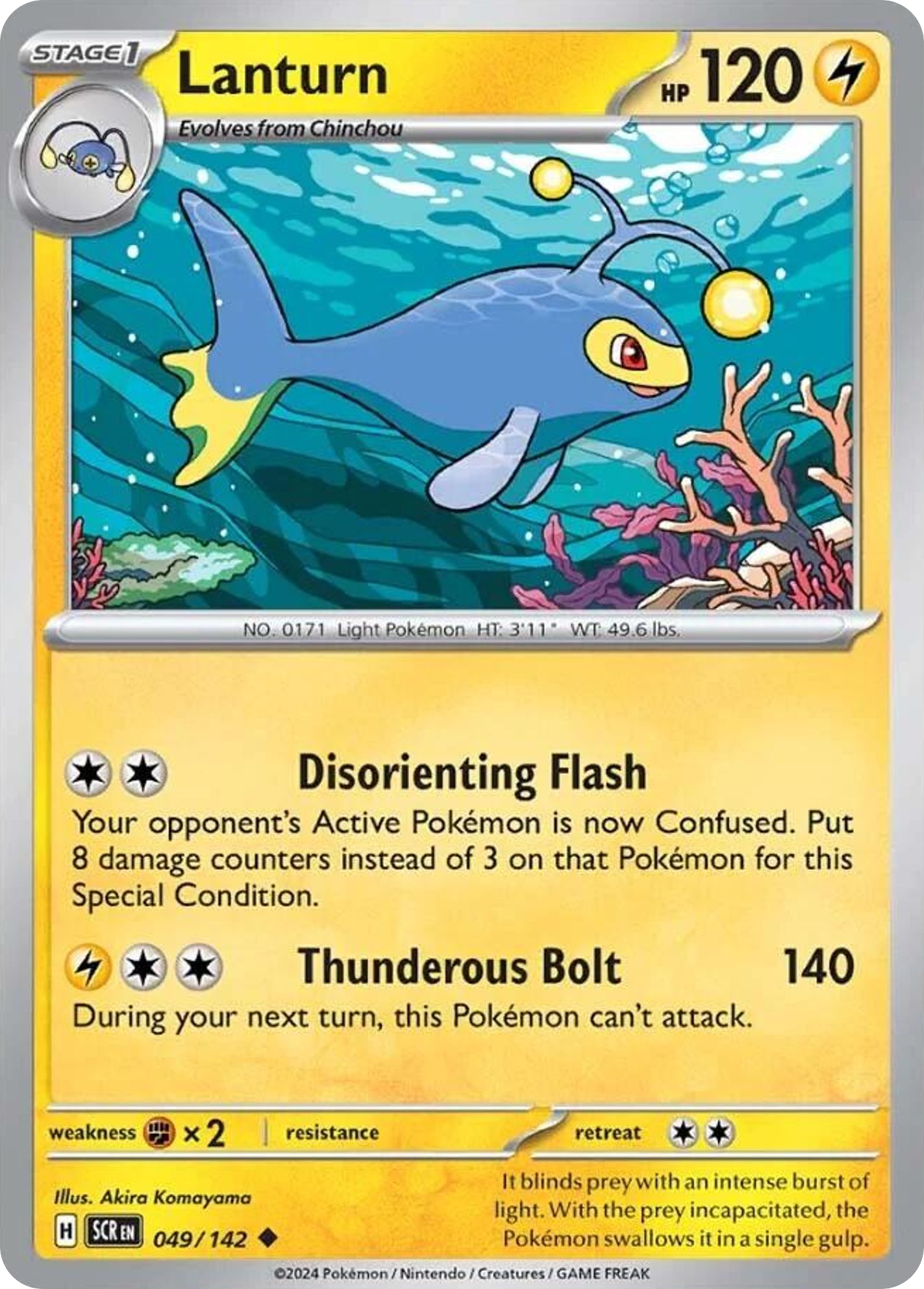 Lanturn - 49/142 - Reverse Holofoil - NM - Uncommon - Stellar Crown