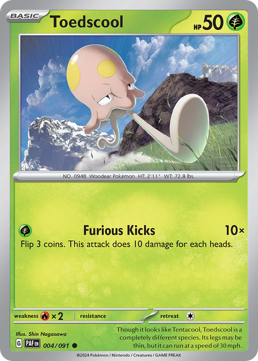 Toedscool - 4/91 - Normal - NM - Common - Paldean Fates