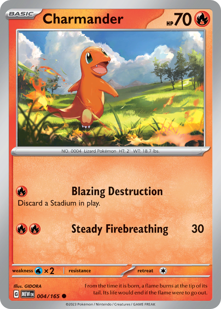 Charmander - 4/165 - Reverse Holofoil - NM - Common - 151