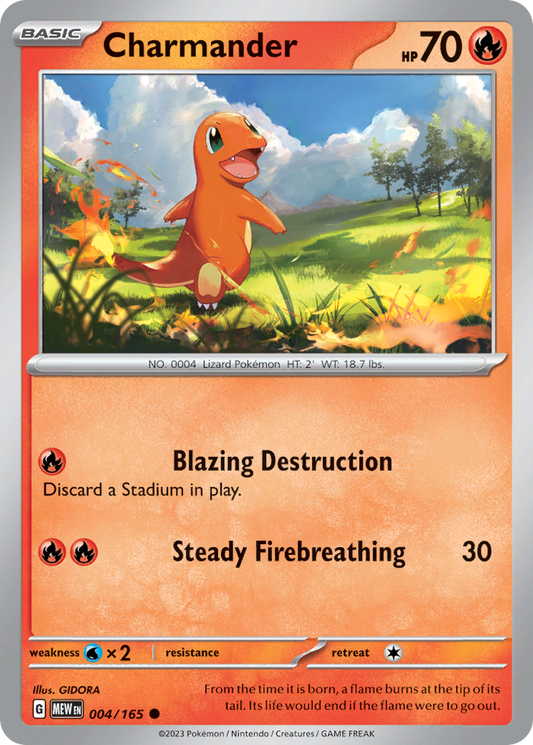 Charmander - 4/165 - Reverse Holofoil - NM - Common - 151