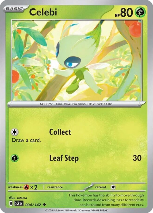 Celebi - 4/142 - Reverse Holofoil - NM - Uncommon - Stellar Crown