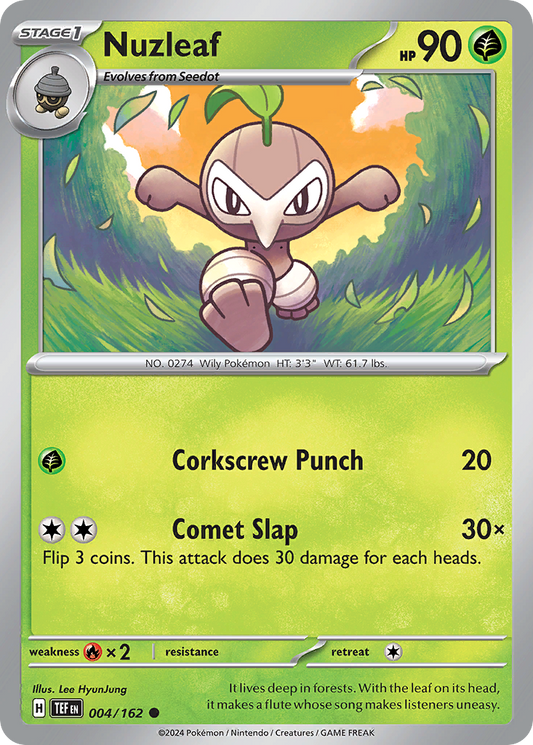 Nuzleaf - 4/162 - Reverse Holofoil - NM - Common - Temporal Forces