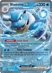 Blastoise ex - 9/165 - Holofoil - NM - Double Rare - SV: 151