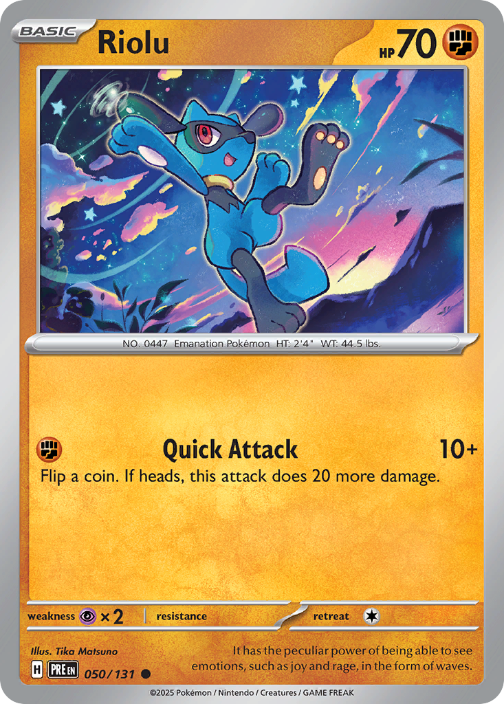 Riolu - 50/131 - Normal - NM - Common - Prismatic Evolutions
