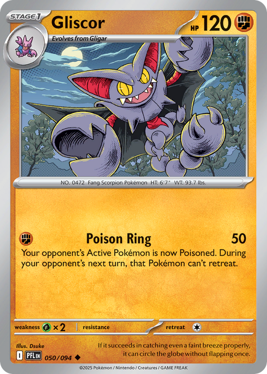 Gliscor - 50/94 - Reverse Holofoil - NM - Uncommon - Phantasmal Flames