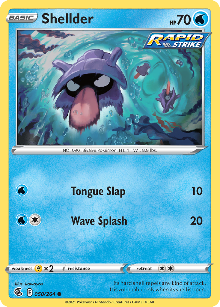 Shellder - 50/264 - Normal - NM - Common - Fusion Strike