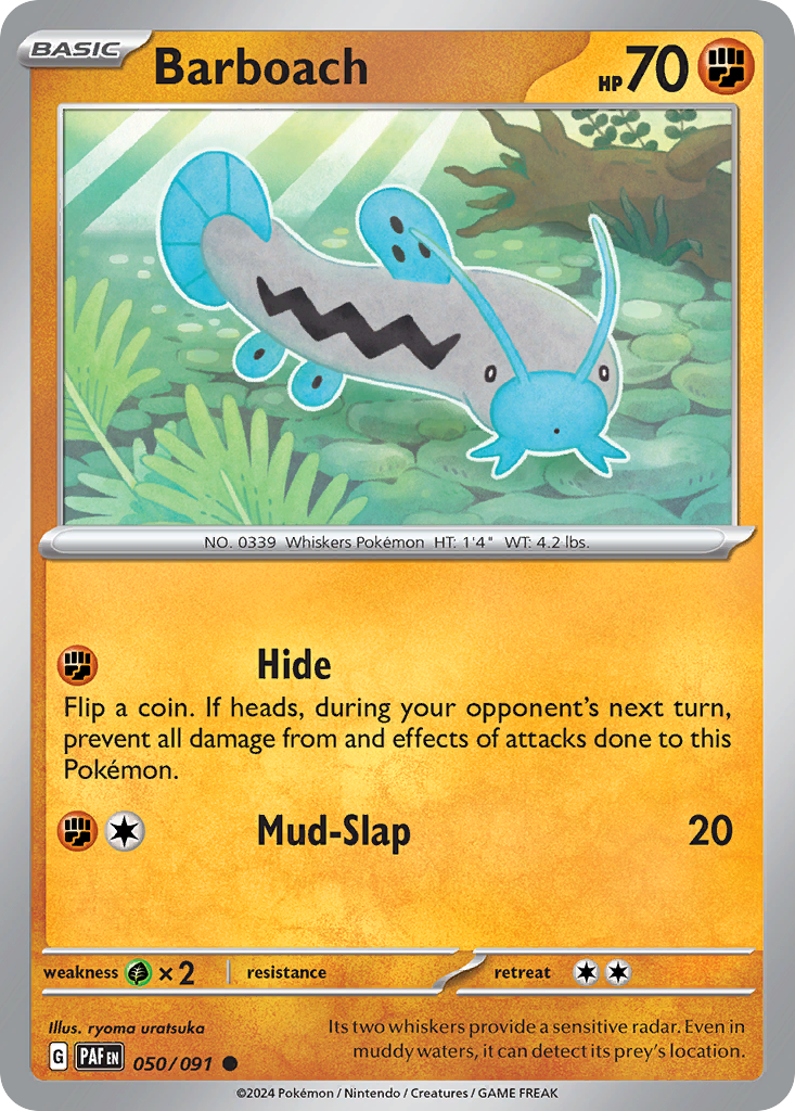 Barboach - 50/91 - Normal - NM - Common - Paldean Fates
