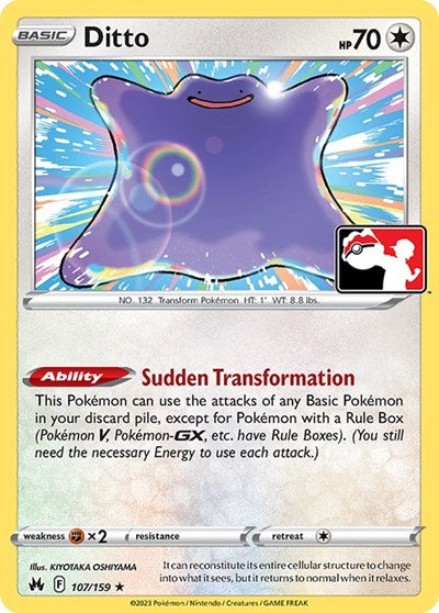 Ditto - 107/159 - Holofoil - NM - Rare - Prize Pack Series One