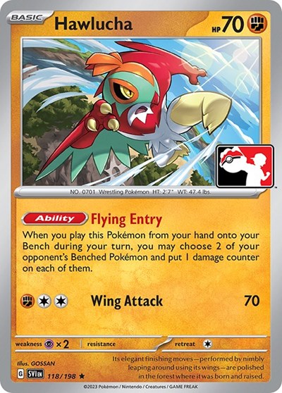 Hawlucha - 118/198 - Holofoil - NM - Rare - Prize Pack Series Three