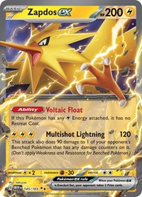 Zapdos ex - 145/165 - Holofoil - NM - Double Rare - SV: 151