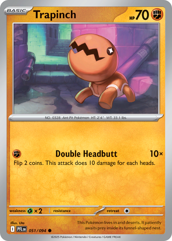 Trapinch - 51/94 - Reverse Holofoil - NM - Common - Phantasmal Flames