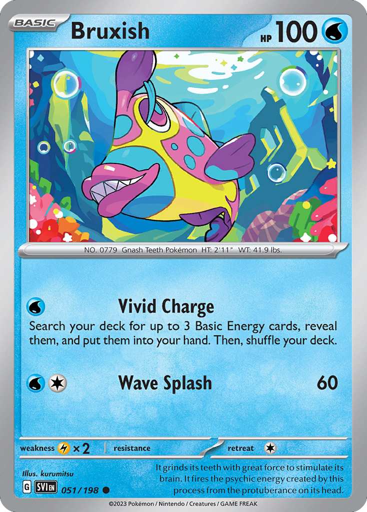 Bruxish - 51/198 - Reverse Holofoil - NM - Common - Scarlet & Violet