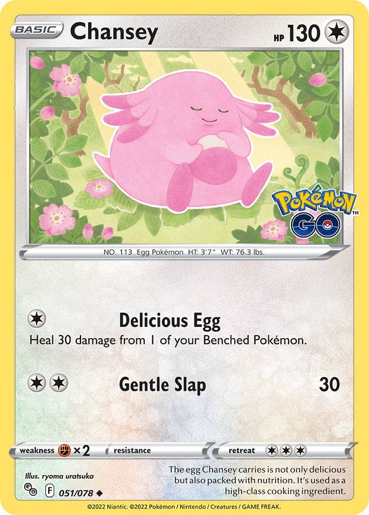 Chansey - 51/78 - Normal - NM - Uncommon - Pokémon GO