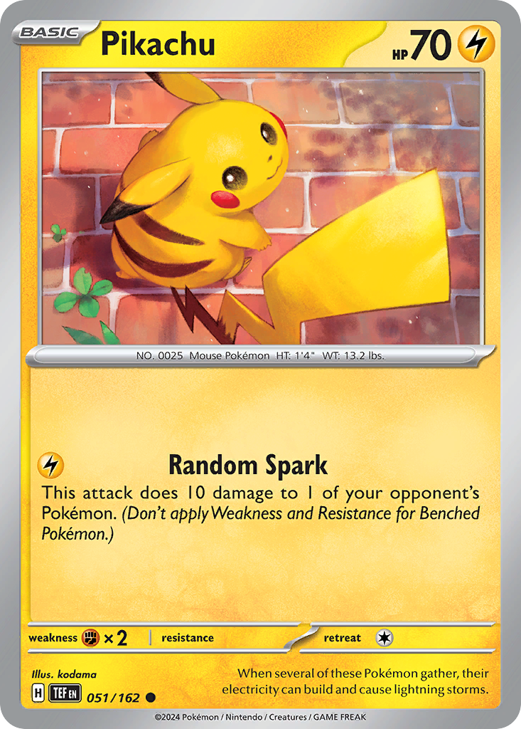 Pikachu - 51/162 - Normal - NM - Common - Temporal Forces
