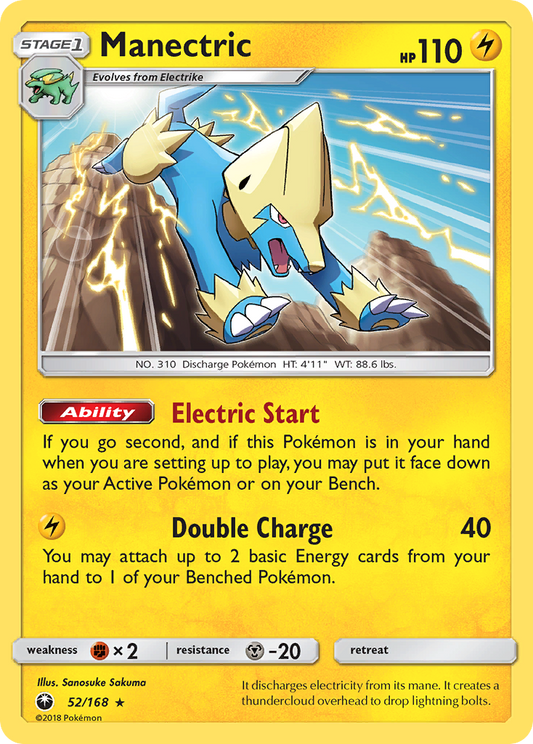 Manectric - 52/168 - Normal - NM - Rare - Celestial Storm