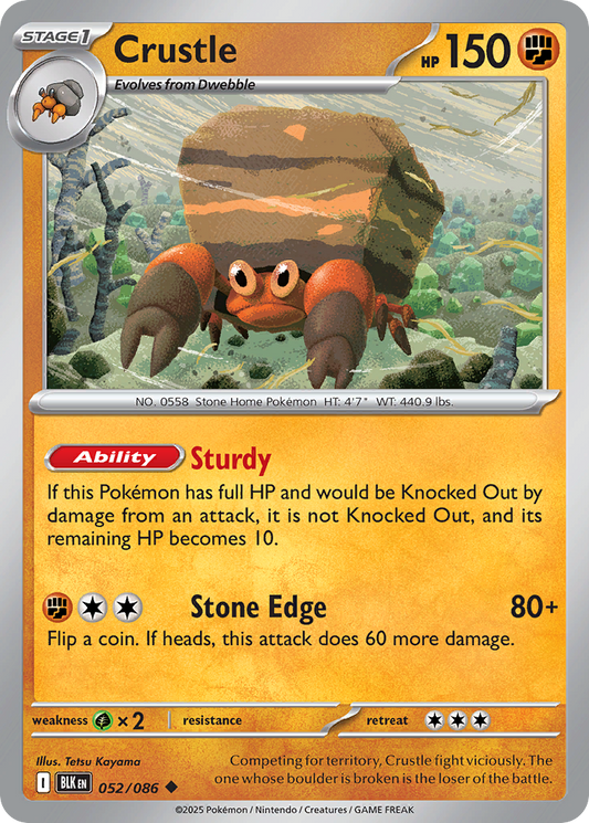Crustle - 52/86 - Reverse Holofoil - NM - Uncommon - Black Bolt