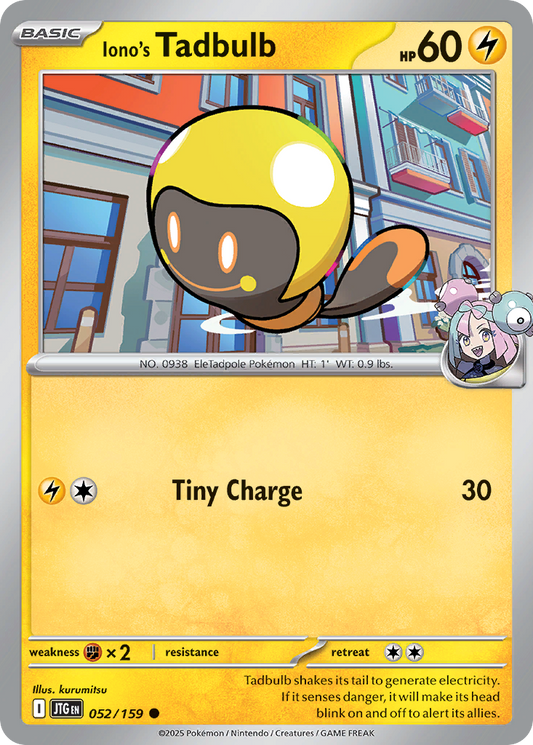 Iono's Tadbulb - 52/159 - Reverse Holofoil - NM - Common - Journey Together