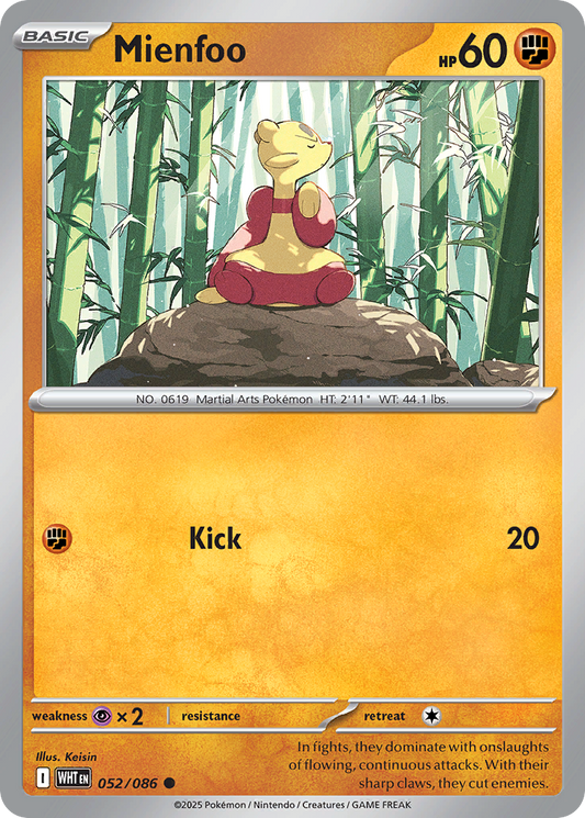 Mienfoo - 52/86 - Reverse Holofoil - NM - Common - White Flare