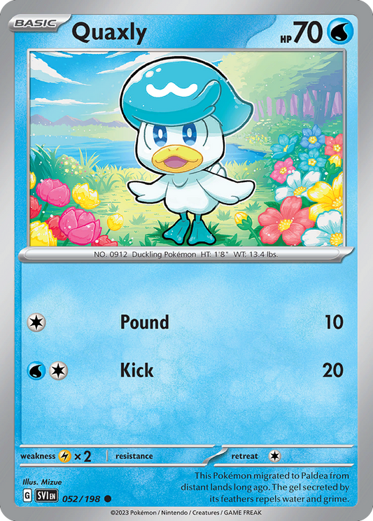 Quaxly - 52/198 - Normal - NM - Common - Scarlet & Violet