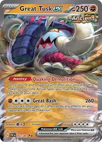 Great Tusk ex - 53/91 - Holofoil - NM - Double Rare - Paldean Fates