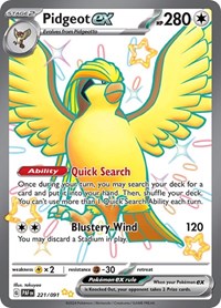Pidgeot ex - 221/91 - Holofoil - NM - Shiny Ultra Rare - Paldean Fates