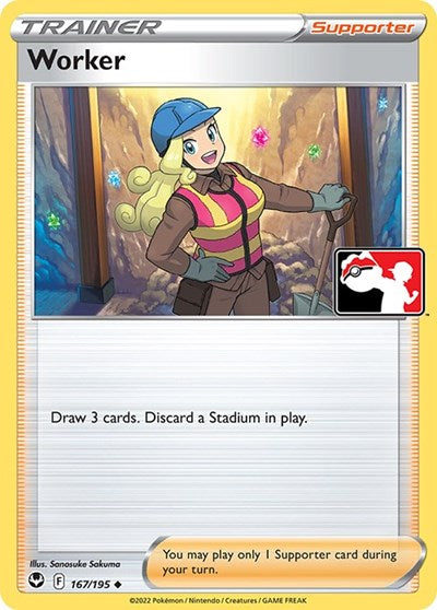 Worker - 167/195 - Holofoil - NM - Uncommon - Prize Pack Series One